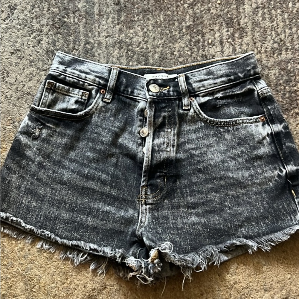 PacSun Black Jean Shorts Distressed High-Waisted